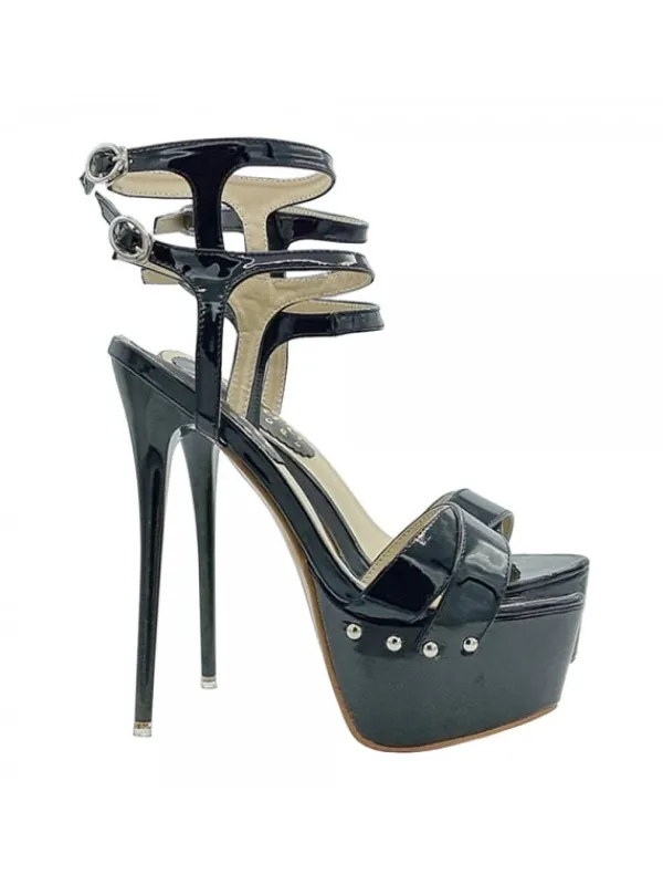 Kiara Shoes Sandali Neri Altissimi con... Nero Discount