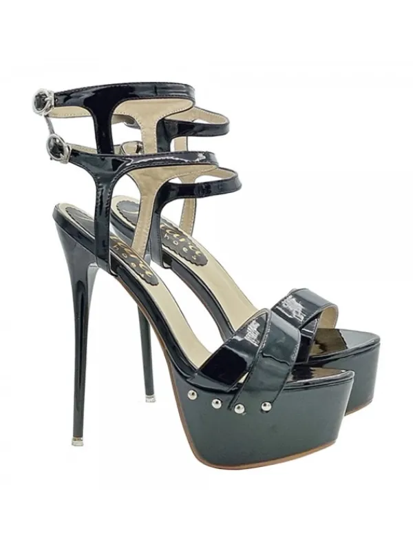 Kiara Shoes Sandali Neri Altissimi con... Nero Discount