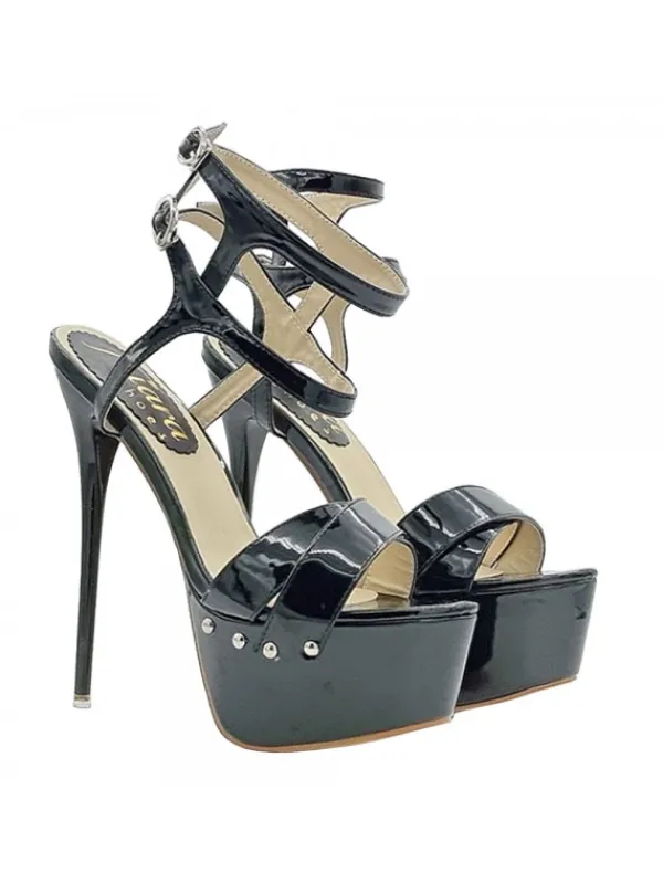 Kiara Shoes Sandali Neri Altissimi con... Nero Discount