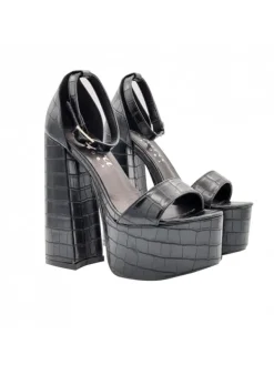 Kiara Shoes SANDALI NERI CON CINTURINO... Nero
