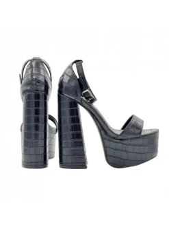 Kiara Shoes SANDALI NERI CON CINTURINO... Nero