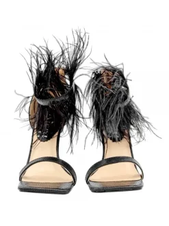 Kiara Shoes SANDALI NERI CON PIUME E... Nero Online