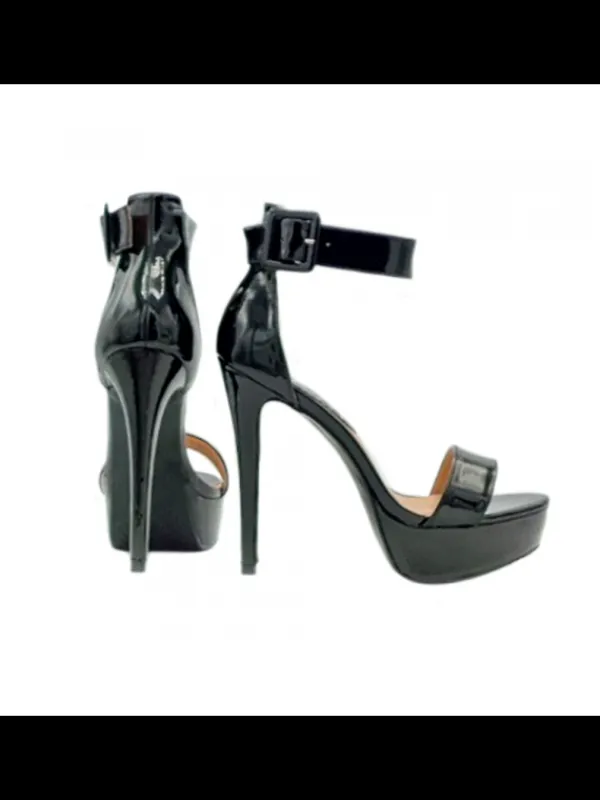 Kiara Shoes Sandali Neri con Tacco a... Nero Online