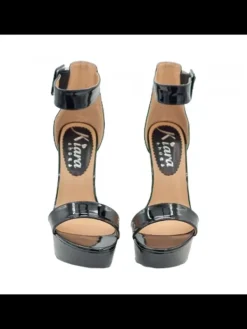 Kiara Shoes Sandali Neri con Tacco a... Nero Online