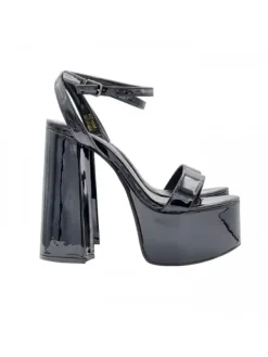 Kiara Shoes SANDALI NERI IN VERNICE CON... Nero Discount