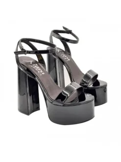 Kiara Shoes SANDALI NERI IN VERNICE CON... Nero Discount