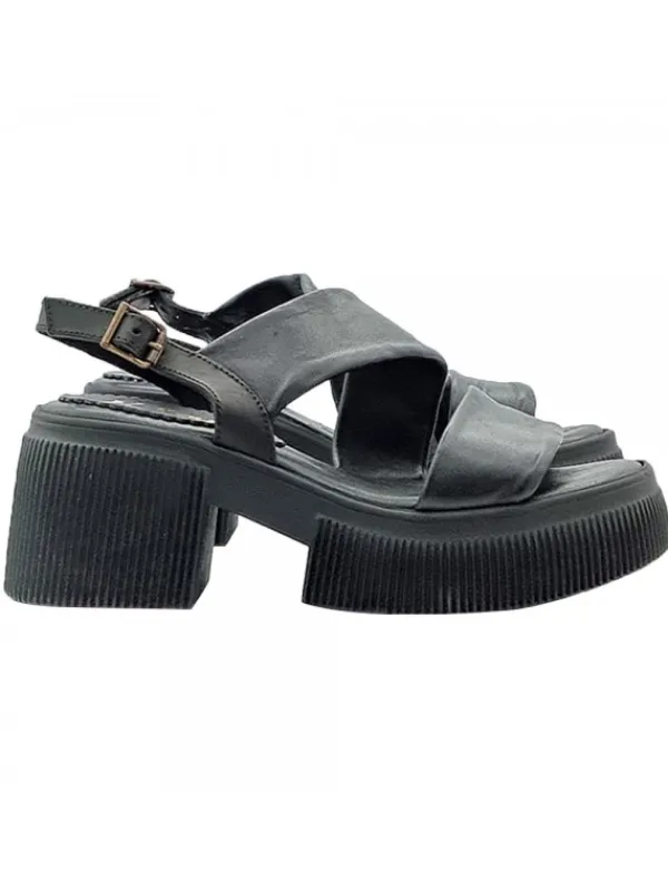 Kiara Shoes SANDALI PLATFORM NERI IN... Nero New