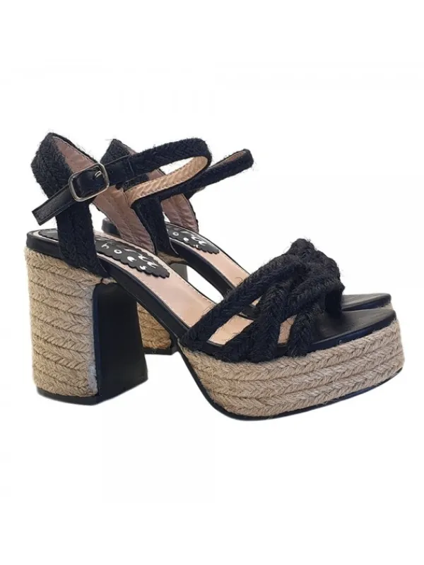 Kiara Shoes SANDALI SEXY IN CORDA CON... Nero Outlet