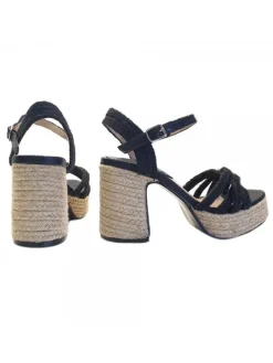 Kiara Shoes SANDALI SEXY IN CORDA CON... Nero Outlet