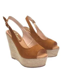 Kiara Shoes SANDALI ZEPPA MARRONE CON... Cuoio Hot