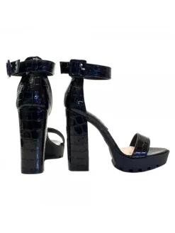 Kiara Shoes SANDALO COCCODRILLO CON... Nero Outlet