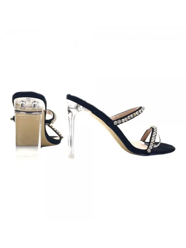 Kiara Shoes SANDALO CRYSTAL CON STRASS... Nero Hot