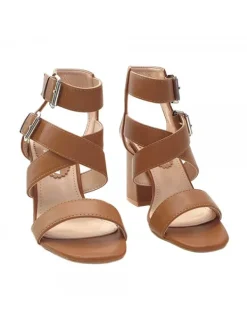 Kiara Shoes SANDALO DA DONNA CON DOPPIO... Cammello New