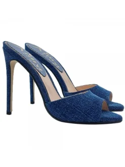 Kiara Shoes SANDALO IN DENIM SCURO CON... Sale