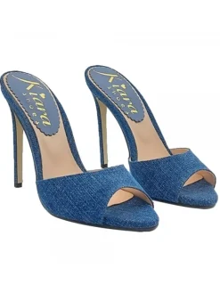 Kiara Shoes SANDALO IN DENIM SCURO CON... Sale