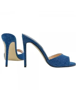 Kiara Shoes SANDALO IN DENIM SCURO CON... Sale