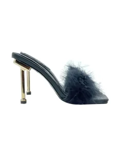 Kiara Shoes SANDALO CON PELLICCIA... Nero New