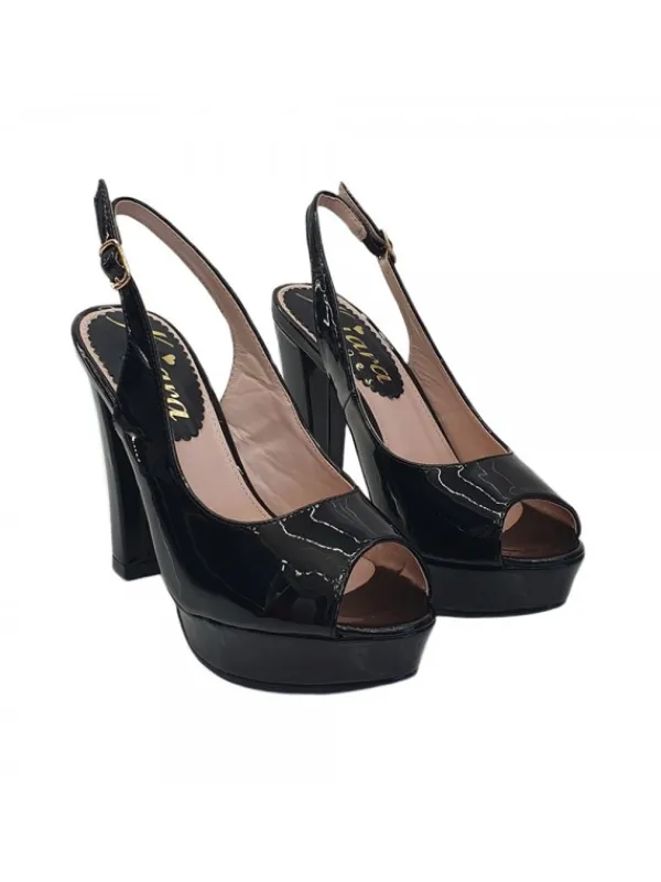 Kiara Shoes SANDALO IN VERNICE... Nero New