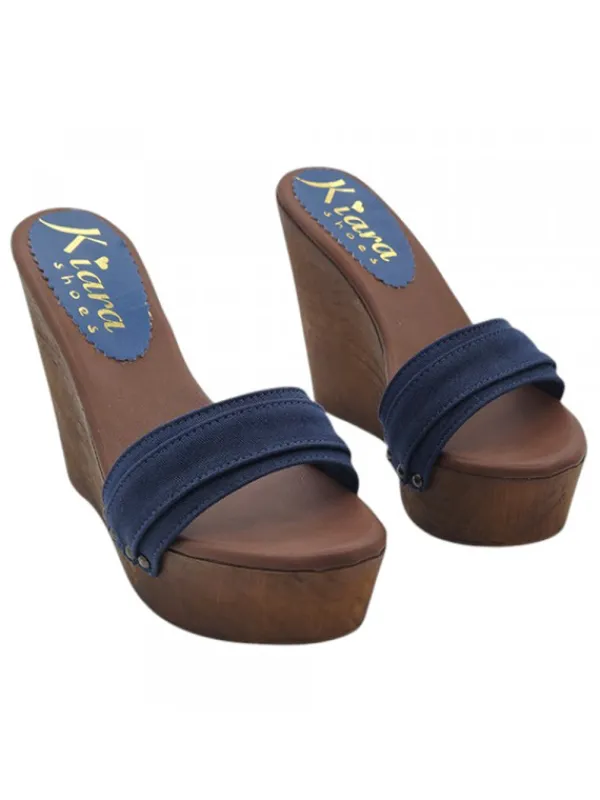 Kiara Shoes ZEPPA CON TACCO 13 CM Blu