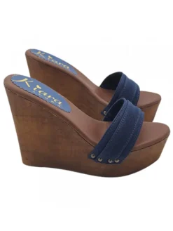 Kiara Shoes ZEPPA CON TACCO 13 CM Blu