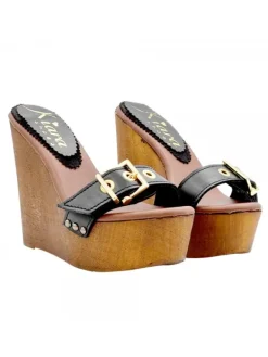 Kiara Shoes ZEPPA FASCIA NERA IN PELLE... Nero Hot