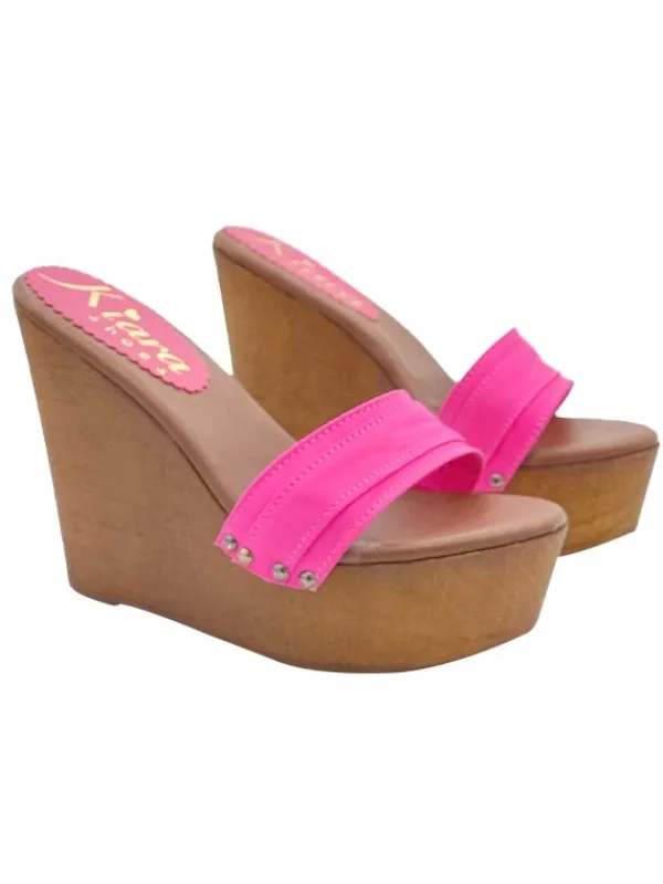 Kiara Shoes ZEPPA CON TACCO 13 CM Fuxia New