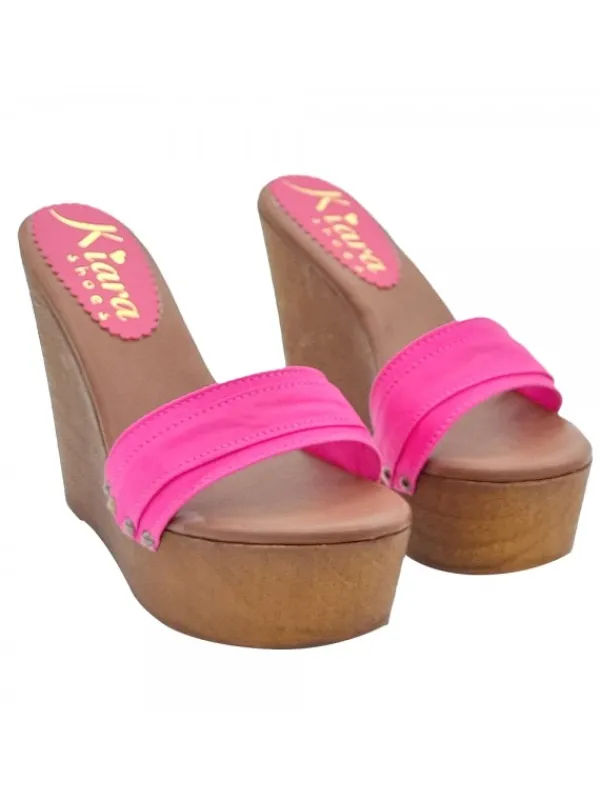 Kiara Shoes ZEPPA CON TACCO 13 CM Fuxia New
