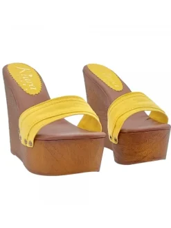Kiara Shoes ZEPPA GIALLA CON TACCO 13 CM Giallo Online