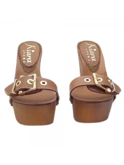 Kiara Shoes ZEPPA IN CON FIBBIA Cuoio Discount