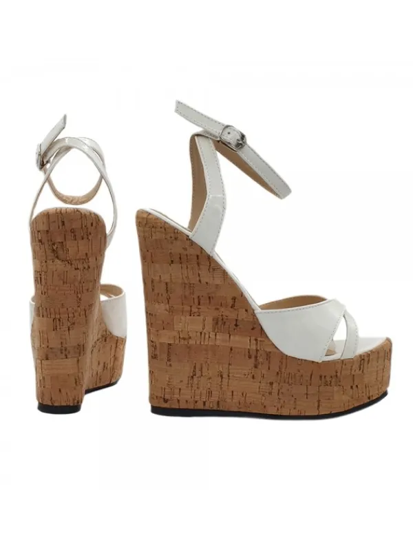 Kiara Shoes ZEPPA IN SUGHERO CON FASCIA... BIANCO Outlet