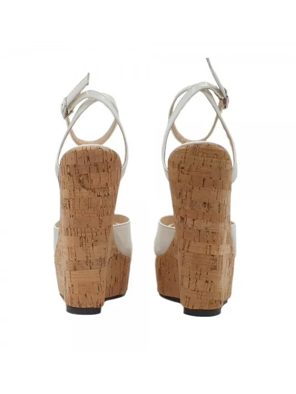 Kiara Shoes ZEPPA IN SUGHERO CON FASCIA... BIANCO Outlet