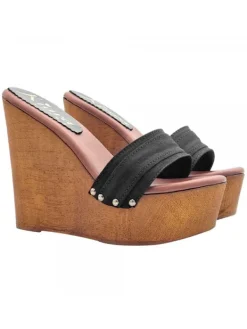 Kiara Shoes ZEPPA NERA CON TACCO 13 CM Nero New
