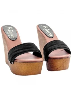 Kiara Shoes ZEPPA NERA CON TACCO 13 CM Nero New