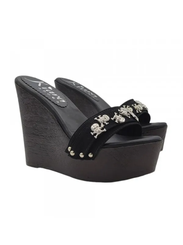 Kiara Shoes ZEPPA NERA CON TESCHI... Nero Discount