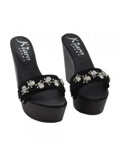 Kiara Shoes ZEPPA NERA CON TESCHI... Nero Discount