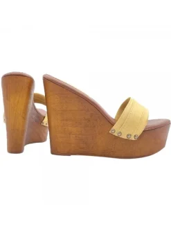 Kiara Shoes ZEPPA CON TACCO 13 CM Ocra Sale