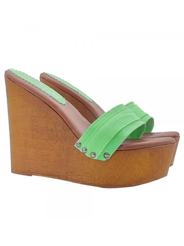 Kiara Shoes ZEPPA CON TACCO 13 CM Verde Hot