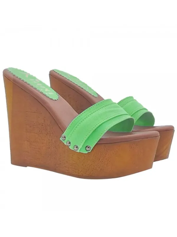 Kiara Shoes ZEPPA CON TACCO 13 CM Verde Hot