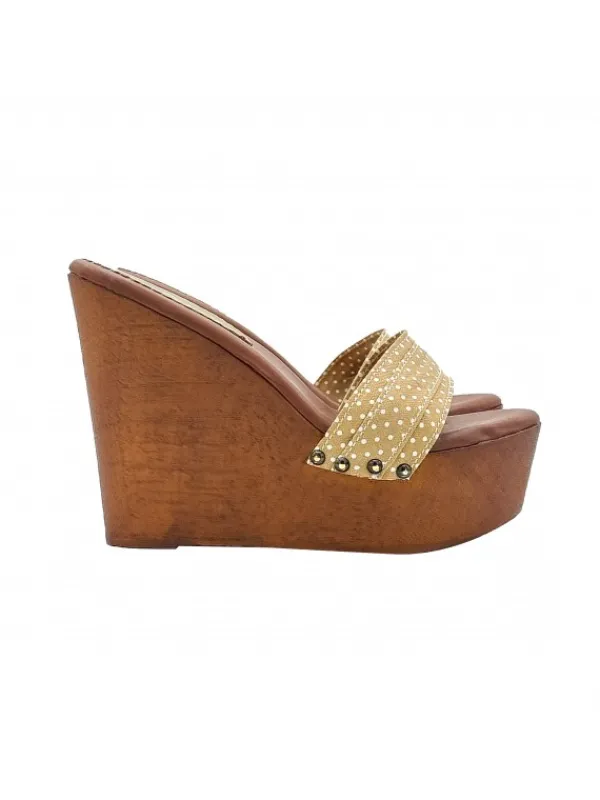 Kiara Shoes ZEPPE ALTE A POIS COLOR Taupe Hot