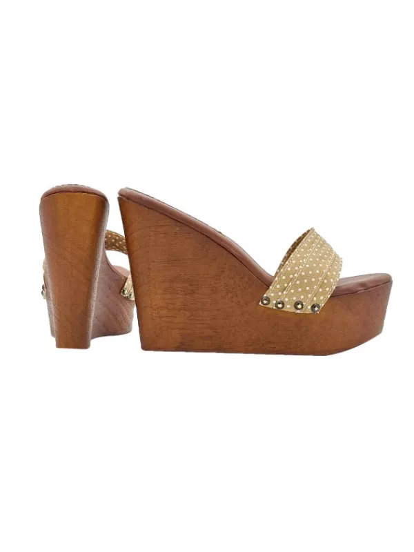 Kiara Shoes ZEPPE ALTE A POIS COLOR Taupe Hot