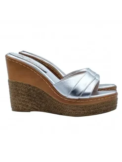 Kiara Shoes ZEPPE IN PELLE CON... Argento Clearance