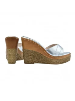 Kiara Shoes ZEPPE IN PELLE CON... Argento Clearance