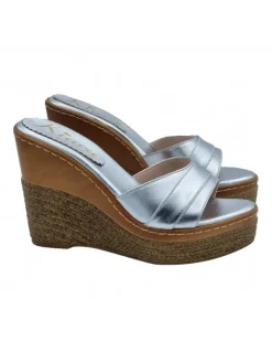 Kiara Shoes ZEPPE IN PELLE CON... Argento Clearance
