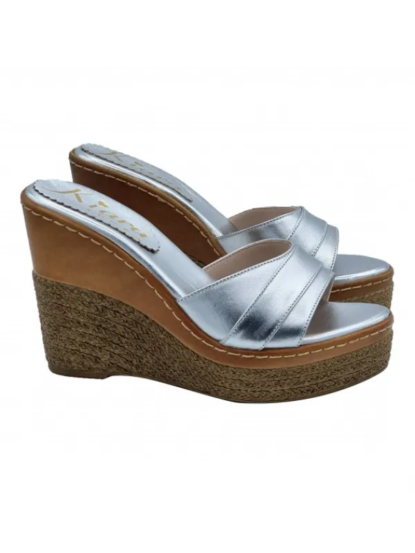 Kiara Shoes ZEPPE IN PELLE CON... Argento Clearance