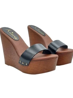 Kiara Shoes ZEPPE DONNA IN PELLE NERA... Nero Clearance