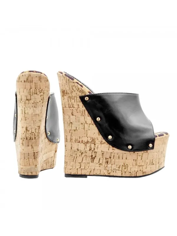 Kiara Shoes ZEPPE NERE IN SUGHERO CON... Nero Clearance