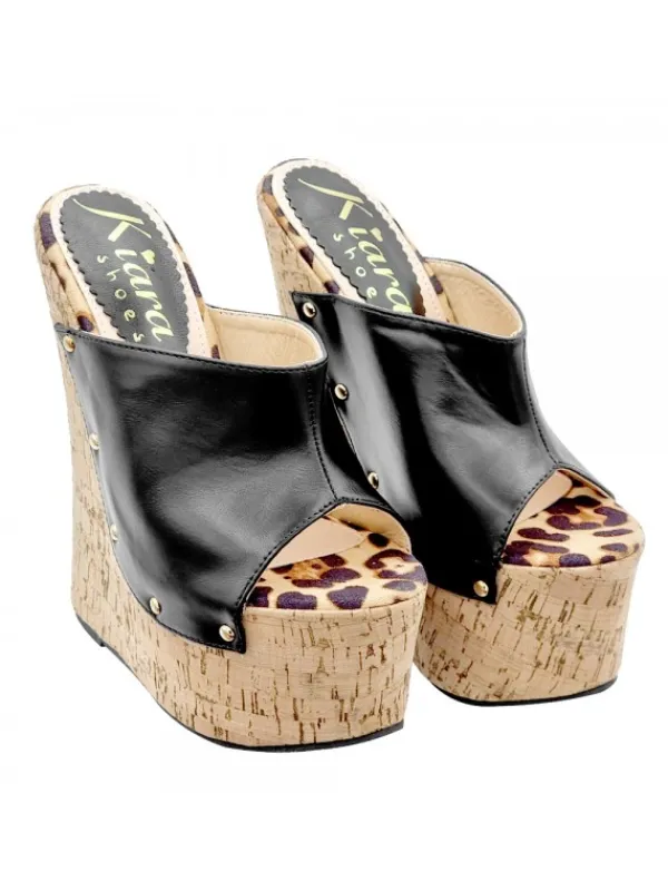Kiara Shoes ZEPPE NERE IN SUGHERO CON... Nero Clearance