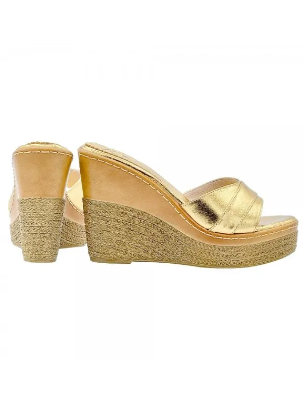 Kiara Shoes ZEPPE IN PELLE CON... Oro Clearance