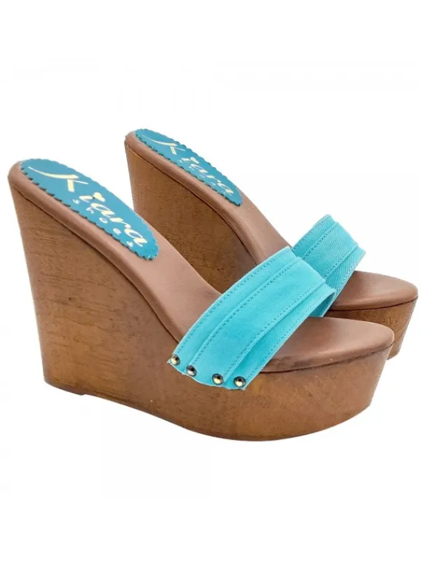 Kiara Shoes ZEPPE TURCHESI CON TACCO 13 CM Turchese Outlet