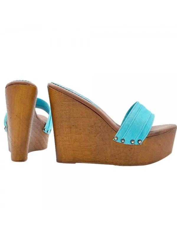 Kiara Shoes ZEPPE TURCHESI CON TACCO 13 CM Turchese Outlet